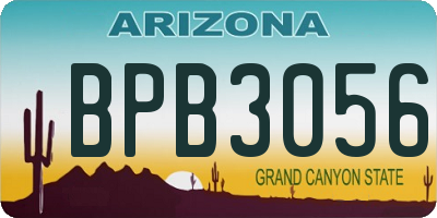 AZ license plate BPB3056