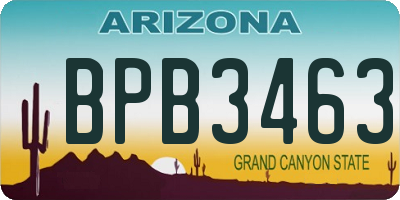AZ license plate BPB3463