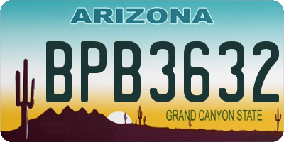 AZ license plate BPB3632