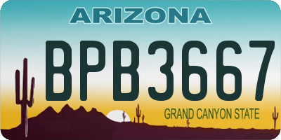 AZ license plate BPB3667