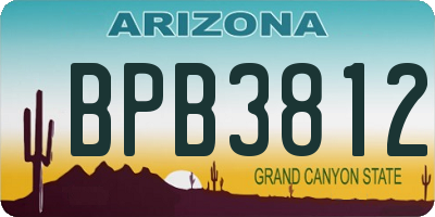 AZ license plate BPB3812