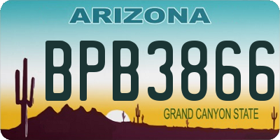 AZ license plate BPB3866