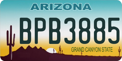 AZ license plate BPB3885