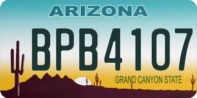 AZ license plate BPB4107