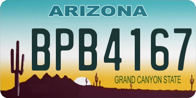 AZ license plate BPB4167