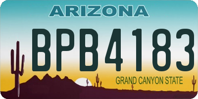 AZ license plate BPB4183