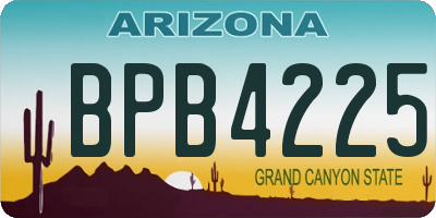 AZ license plate BPB4225