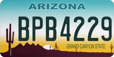 AZ license plate BPB4229