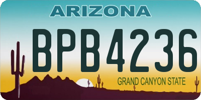 AZ license plate BPB4236