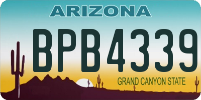 AZ license plate BPB4339