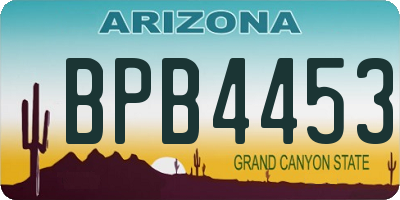 AZ license plate BPB4453