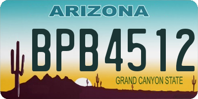 AZ license plate BPB4512