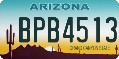 AZ license plate BPB4513