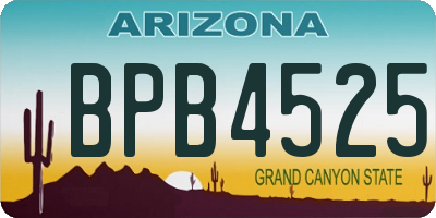 AZ license plate BPB4525