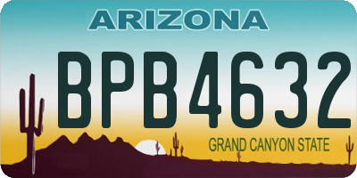 AZ license plate BPB4632