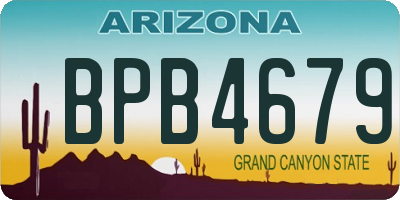 AZ license plate BPB4679
