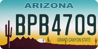 AZ license plate BPB4709