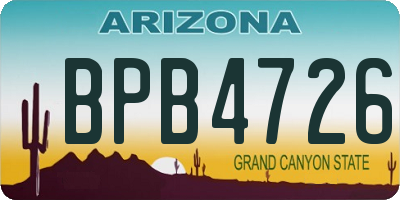 AZ license plate BPB4726