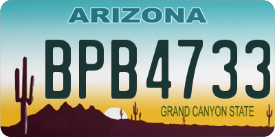 AZ license plate BPB4733