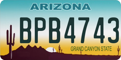 AZ license plate BPB4743