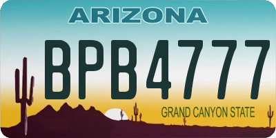 AZ license plate BPB4777