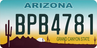 AZ license plate BPB4781