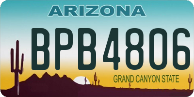 AZ license plate BPB4806