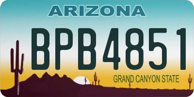 AZ license plate BPB4851
