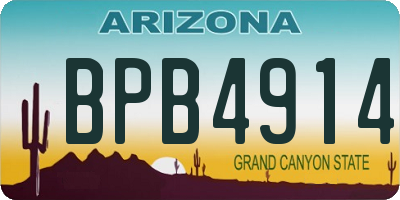 AZ license plate BPB4914