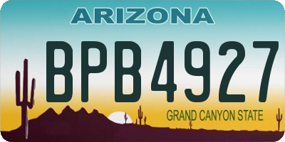 AZ license plate BPB4927