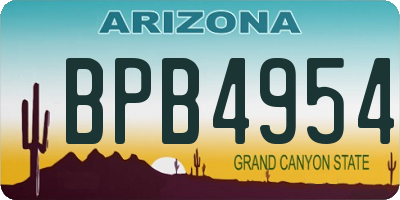 AZ license plate BPB4954