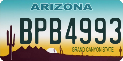 AZ license plate BPB4993