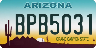 AZ license plate BPB5031