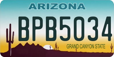 AZ license plate BPB5034