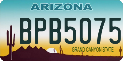AZ license plate BPB5075