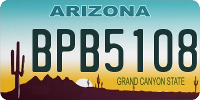 AZ license plate BPB5108