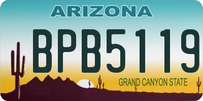 AZ license plate BPB5119