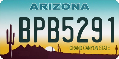 AZ license plate BPB5291