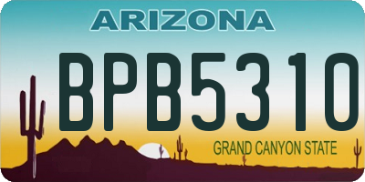 AZ license plate BPB5310