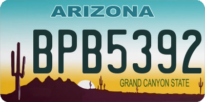 AZ license plate BPB5392