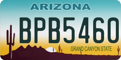 AZ license plate BPB5460