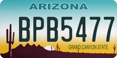 AZ license plate BPB5477