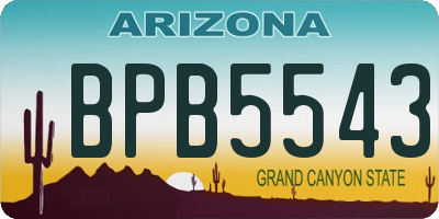 AZ license plate BPB5543