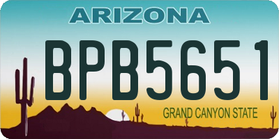 AZ license plate BPB5651