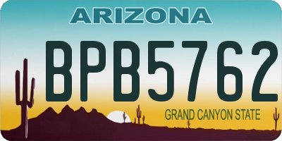 AZ license plate BPB5762