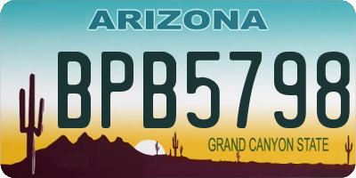 AZ license plate BPB5798