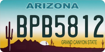 AZ license plate BPB5812