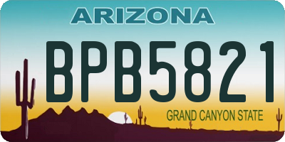 AZ license plate BPB5821