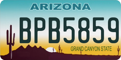 AZ license plate BPB5859