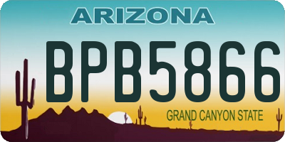 AZ license plate BPB5866